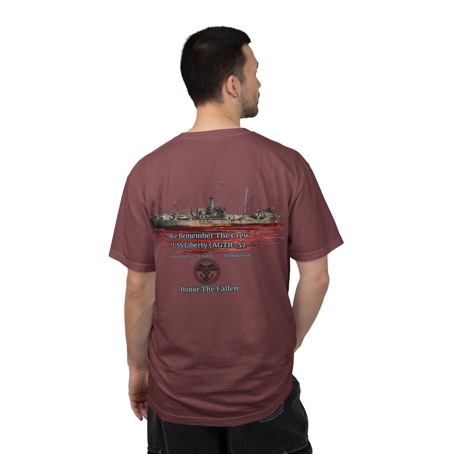 T-Shirt — USS Liberty Memorial Ship Graphic ("We Remember the 1967")