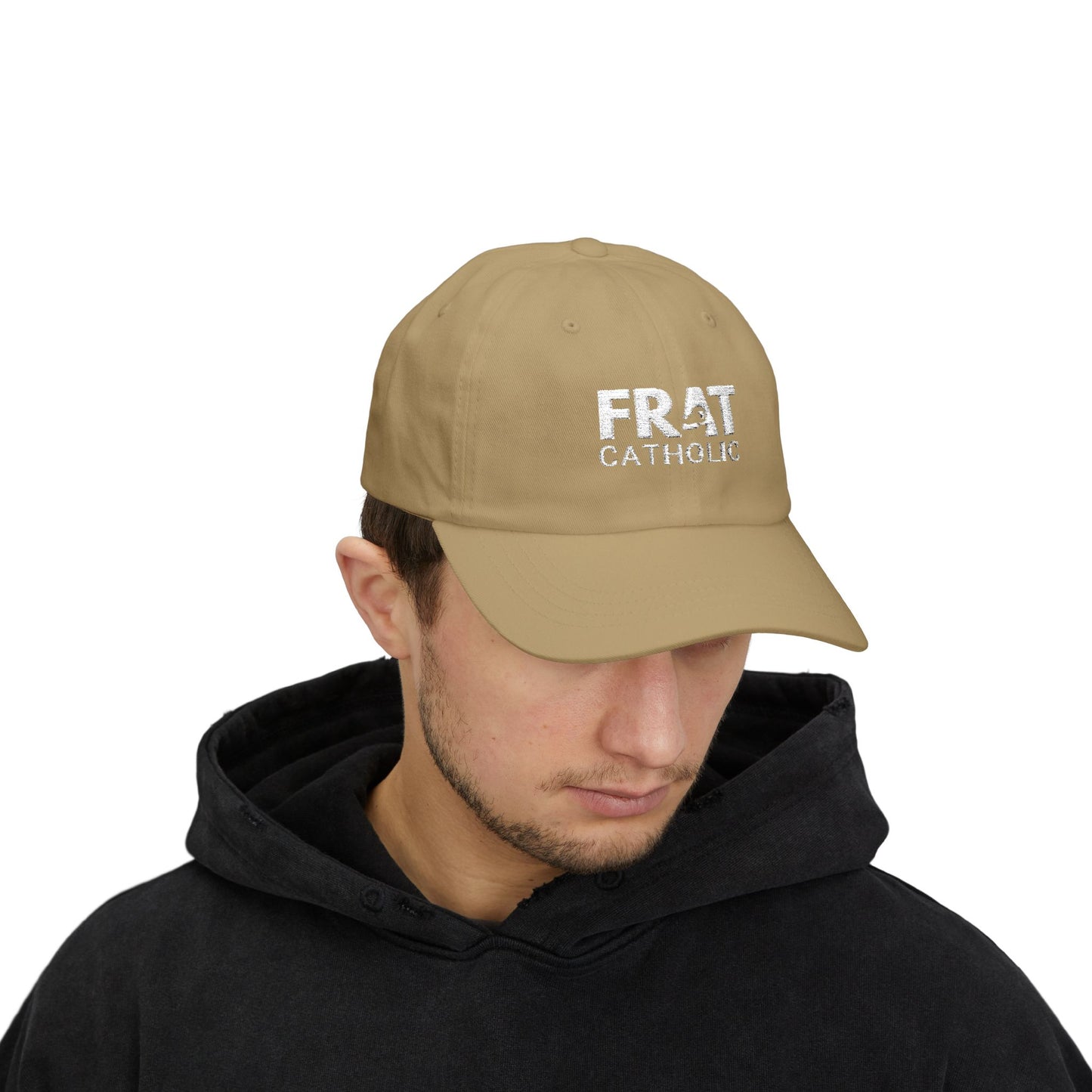 Frat Catholic Classic Dad Cap - Trendy Casual Hat for College Students and Fraternity Members