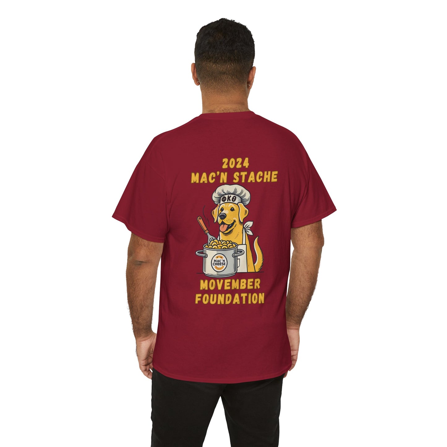 Member 2024 Mac'N Stache Unisex Heavy Cotton Tee - Support Movember Foundation with Fun Dog Design