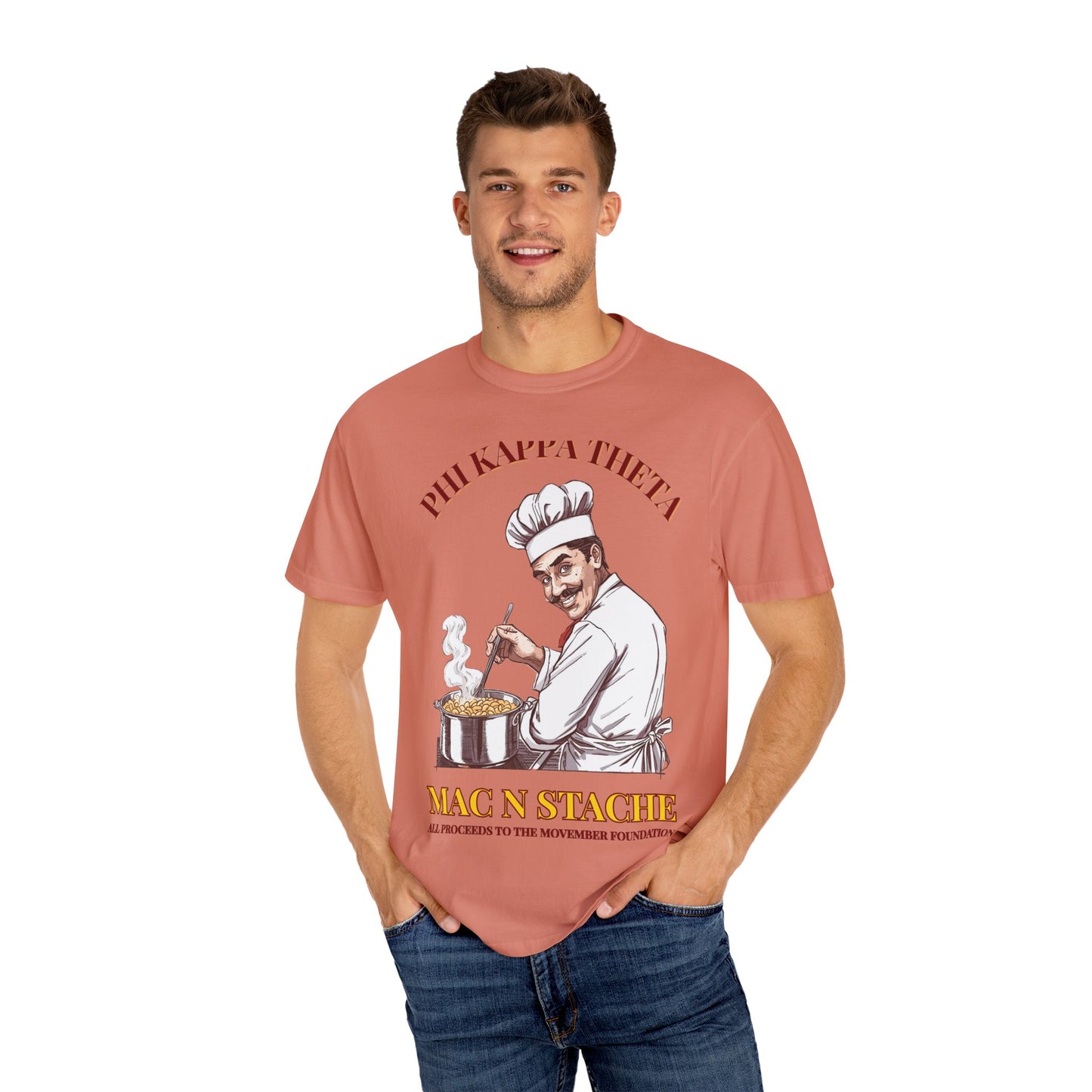 Chef Graphic T-Shirt — "Mac N Stache" Vintage Pasta Chef Tee