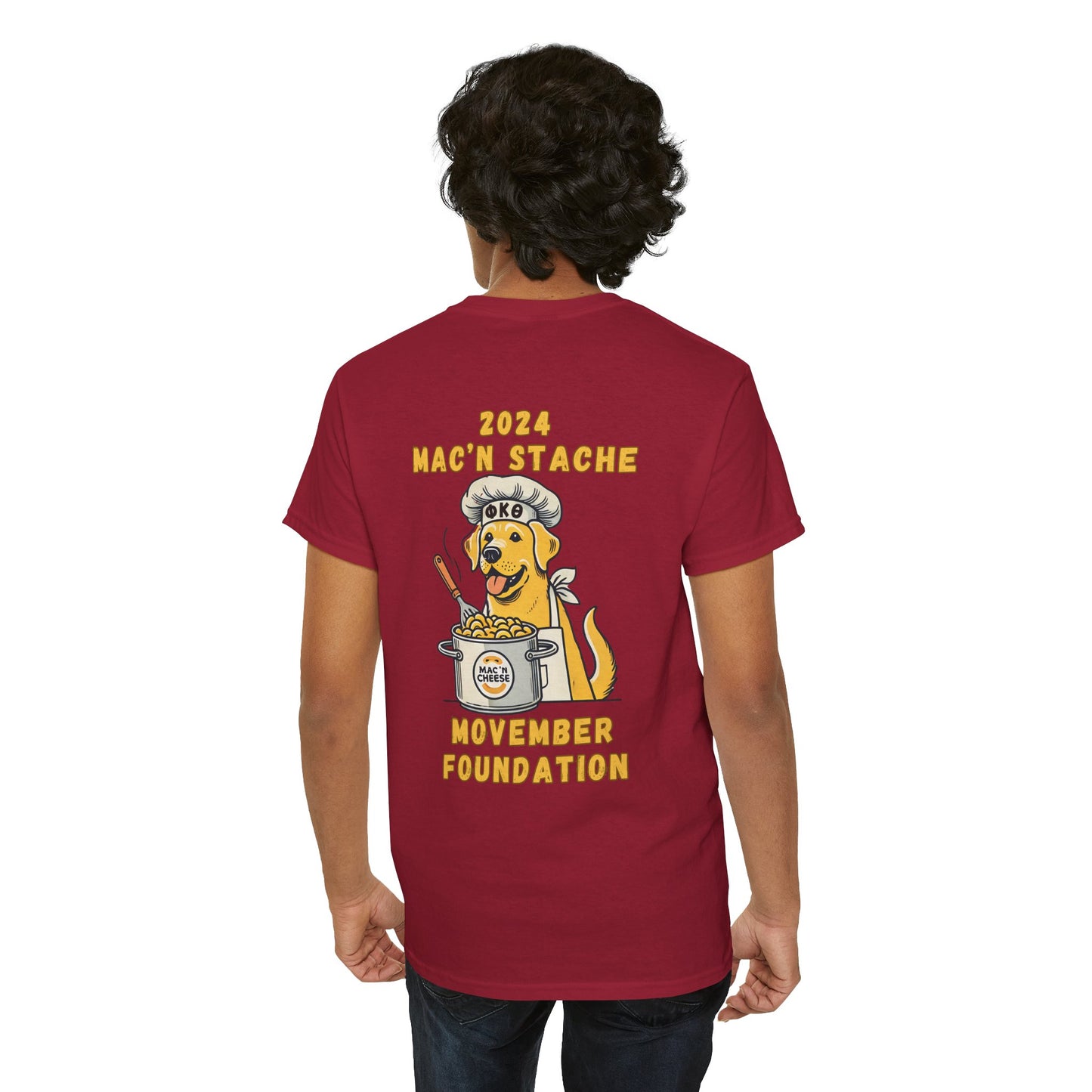 Member 2024 Mac'N Stache Unisex Heavy Cotton Tee - Support Movember Foundation with Fun Dog Design