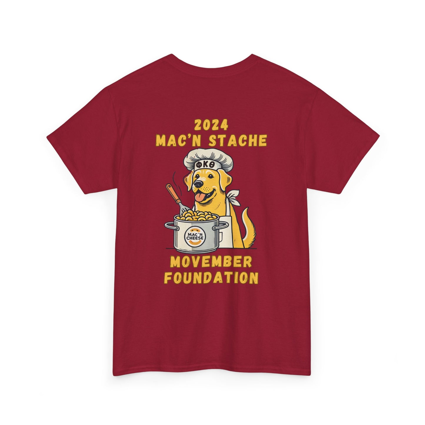 Member 2024 Mac'N Stache Unisex Heavy Cotton Tee - Support Movember Foundation with Fun Dog Design