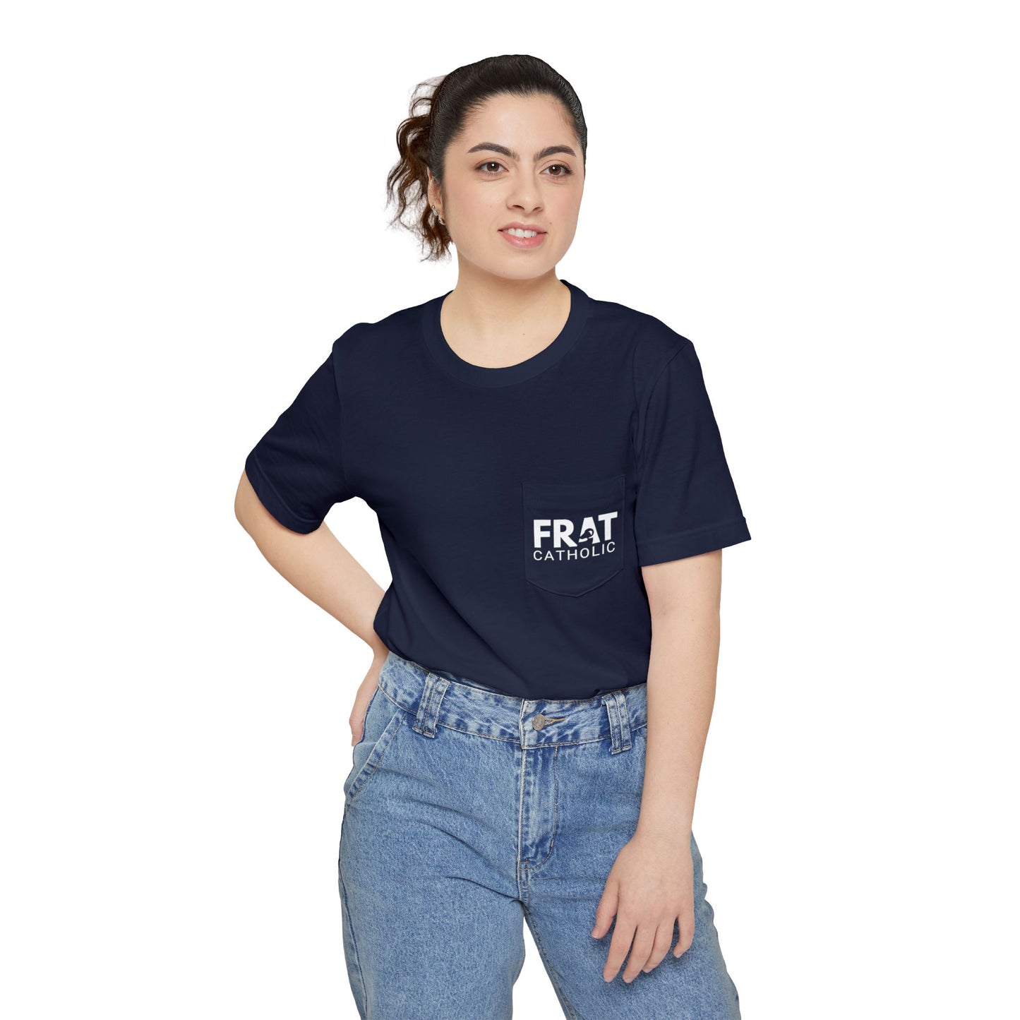 Frat Catholic Casual Unisex Pocket T-Shirt for Everyday Comfort