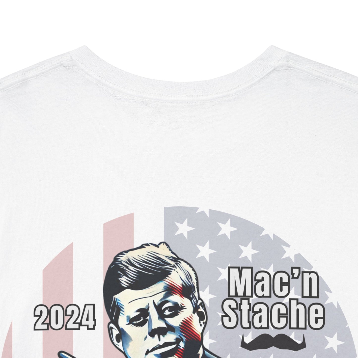 2024 Mac N Stache Shirt Unisex Heavy Cotton Tee - 2024 Movember Foundation Support Tee with Vintage Mustache Design