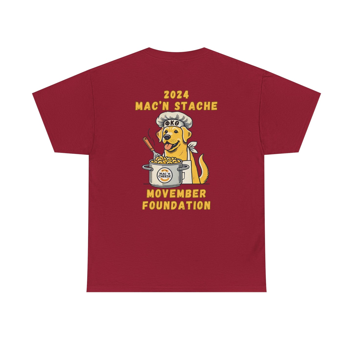 Member 2024 Mac'N Stache Unisex Heavy Cotton Tee - Support Movember Foundation with Fun Dog Design