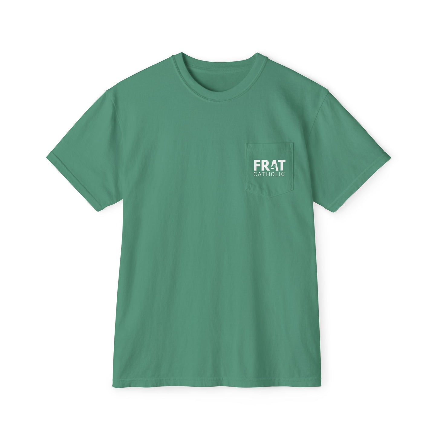 Frat Catholic Pocket T-Shirt - Unisex Garment-Dyed Tee for College Students