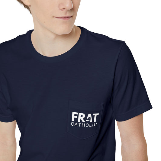 Frat Catholic Casual Unisex Pocket T-Shirt for Everyday Comfort