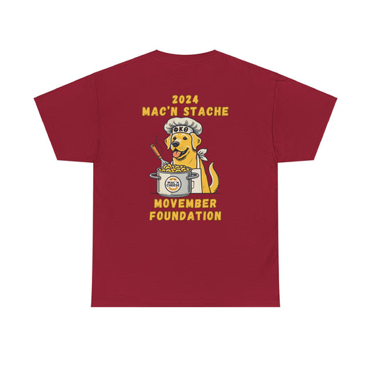 Member 2024 Mac'N Stache Unisex Heavy Cotton Tee - Support Movember Foundation with Fun Dog Design